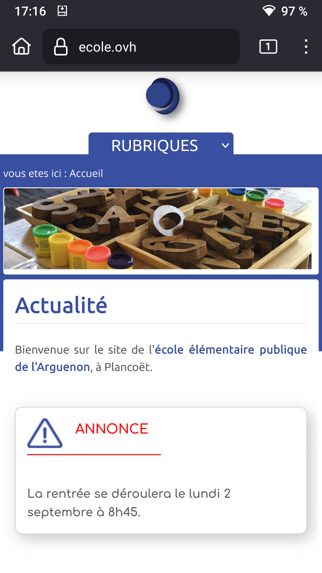 Firefox : Placez-vous sur la page d'accueil du site
